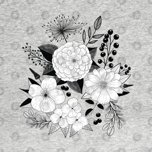 Flower Power: elegant line art style for vintage lovers by CalliLetters